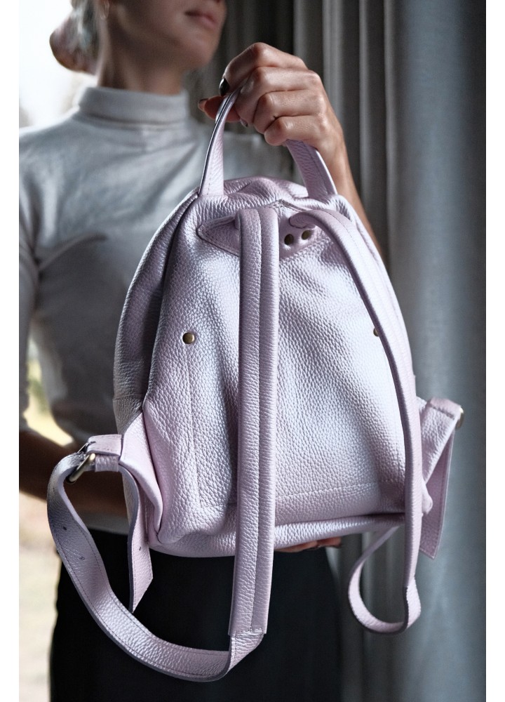 Рюкзак из натуральной кожи "Розовая пудра"
